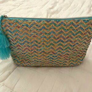 Lancôme NEW Lancôme Colorful Woven Straw Cosmetic Bag / Beachy Clutch